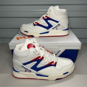 Reebok Pump Omni Zone II Chalk Vector Blue HR0035 NEW Shoes Men’s.